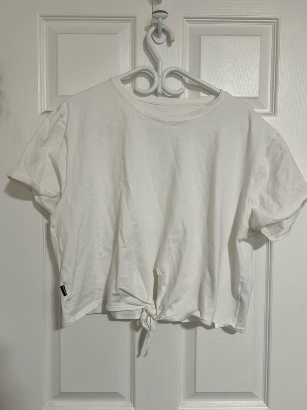 Blackmilk White Tie-Front Crop Tee